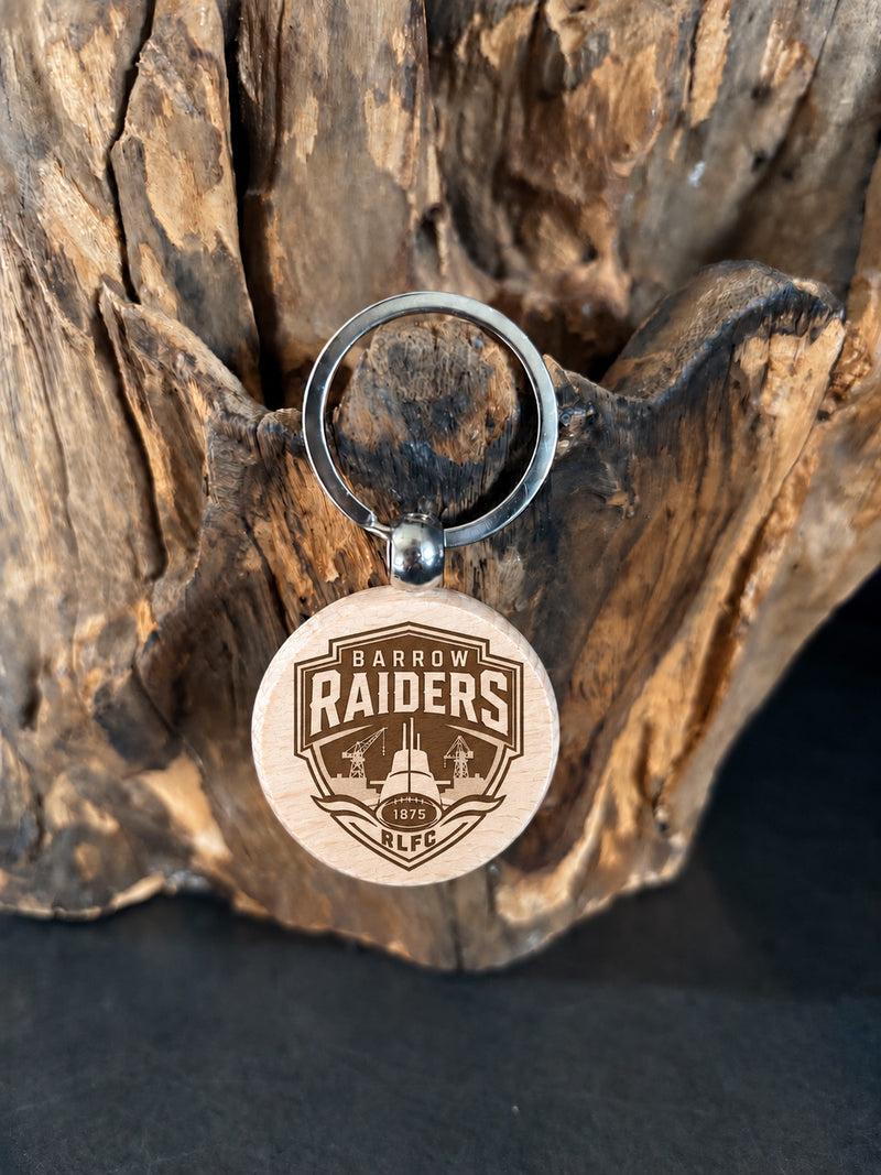 Barrow Raiders Circular Wooden Keyring