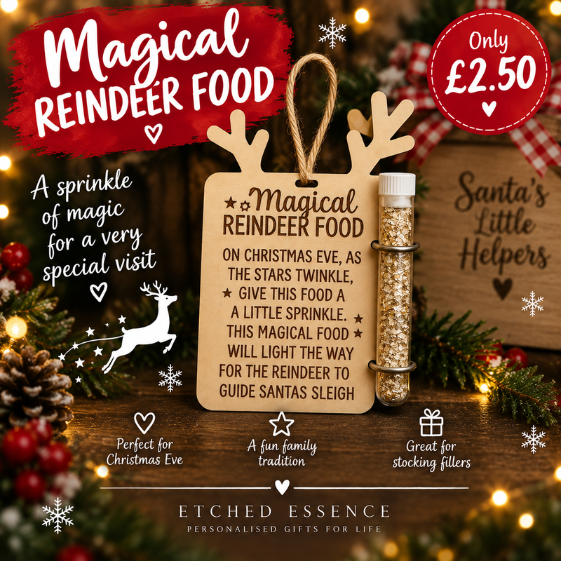 Magical reindeer food Christmas gift from Etched Essence