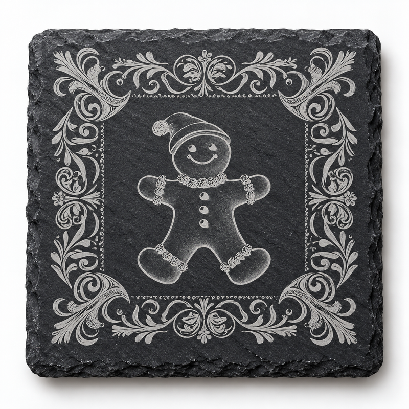 Gingerbread Christmas Slate Coaster