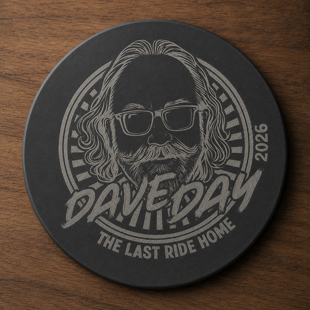 Dave Day 2026 Smooth Round Slate Coaster ๐๏ธ๐บ