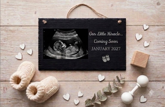 Personalised Pregnancy Announcement Engraved Slate