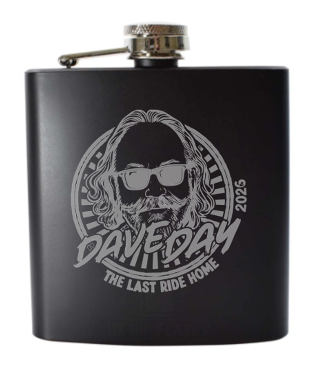 Dave Day 2026 Engraved Matte Black Hip Flask ποΈπ₯