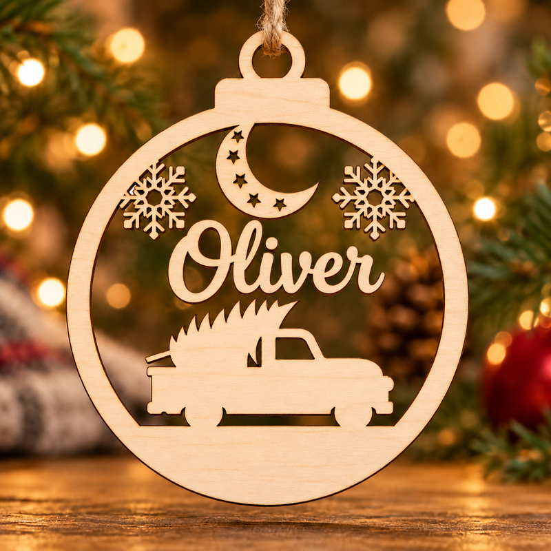 Personalised Christmas Tree Truck Bauble