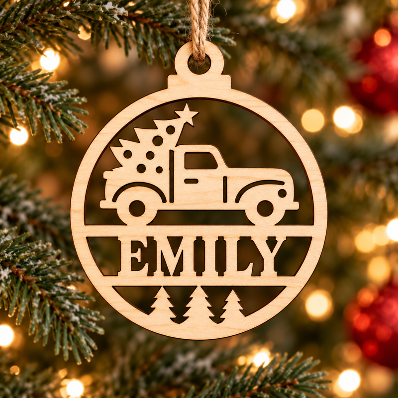 Personalised Christmas Truck Bauble