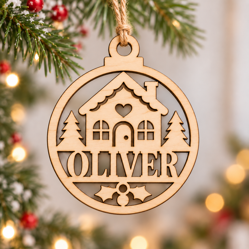 Personalised Gingerbread House Christmas Bauble