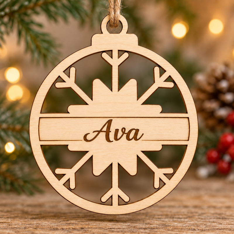 Personalised Snowflake Banner Christmas Bauble