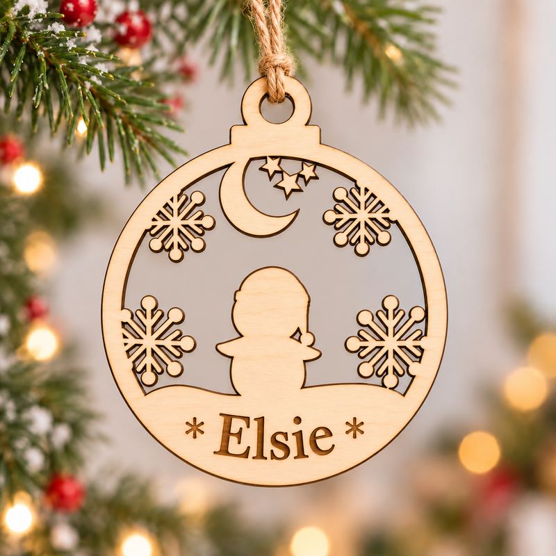 Personalised Penguin Snowflake Christmas Bauble