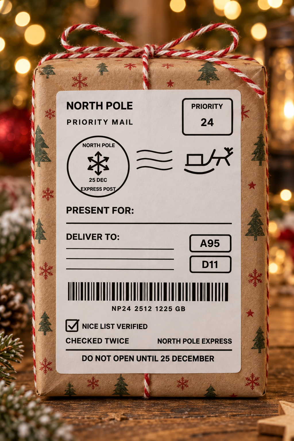 Personalised Christmas Post Labels – 20 Designs