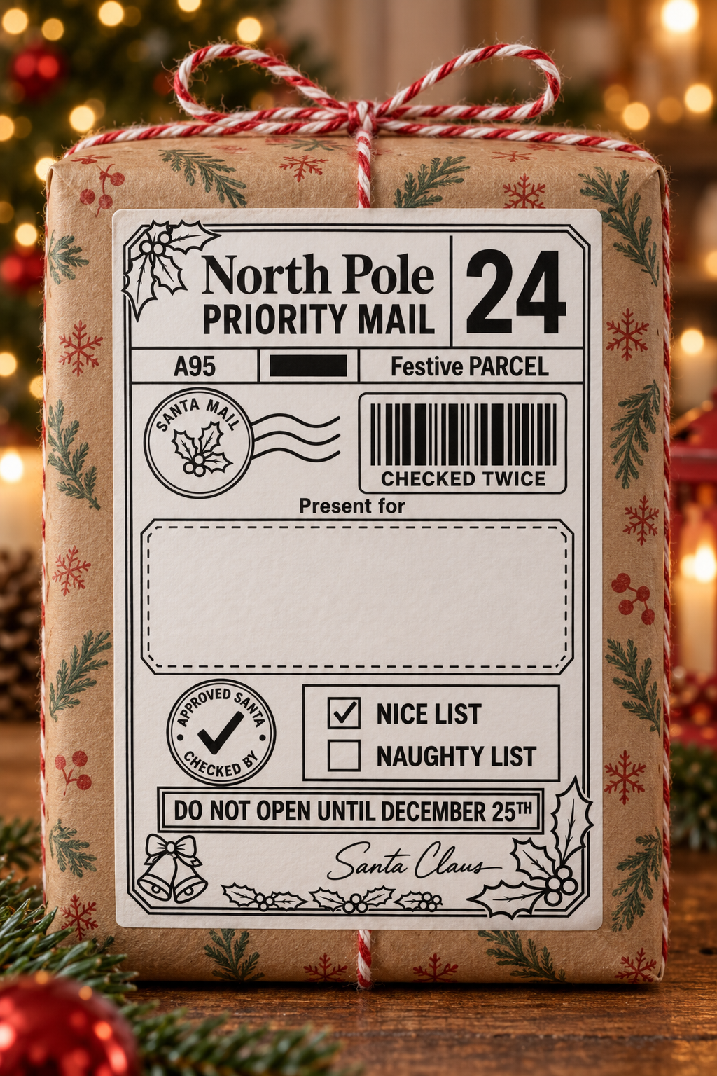 Personalised Christmas Post Labels – 20 Designs