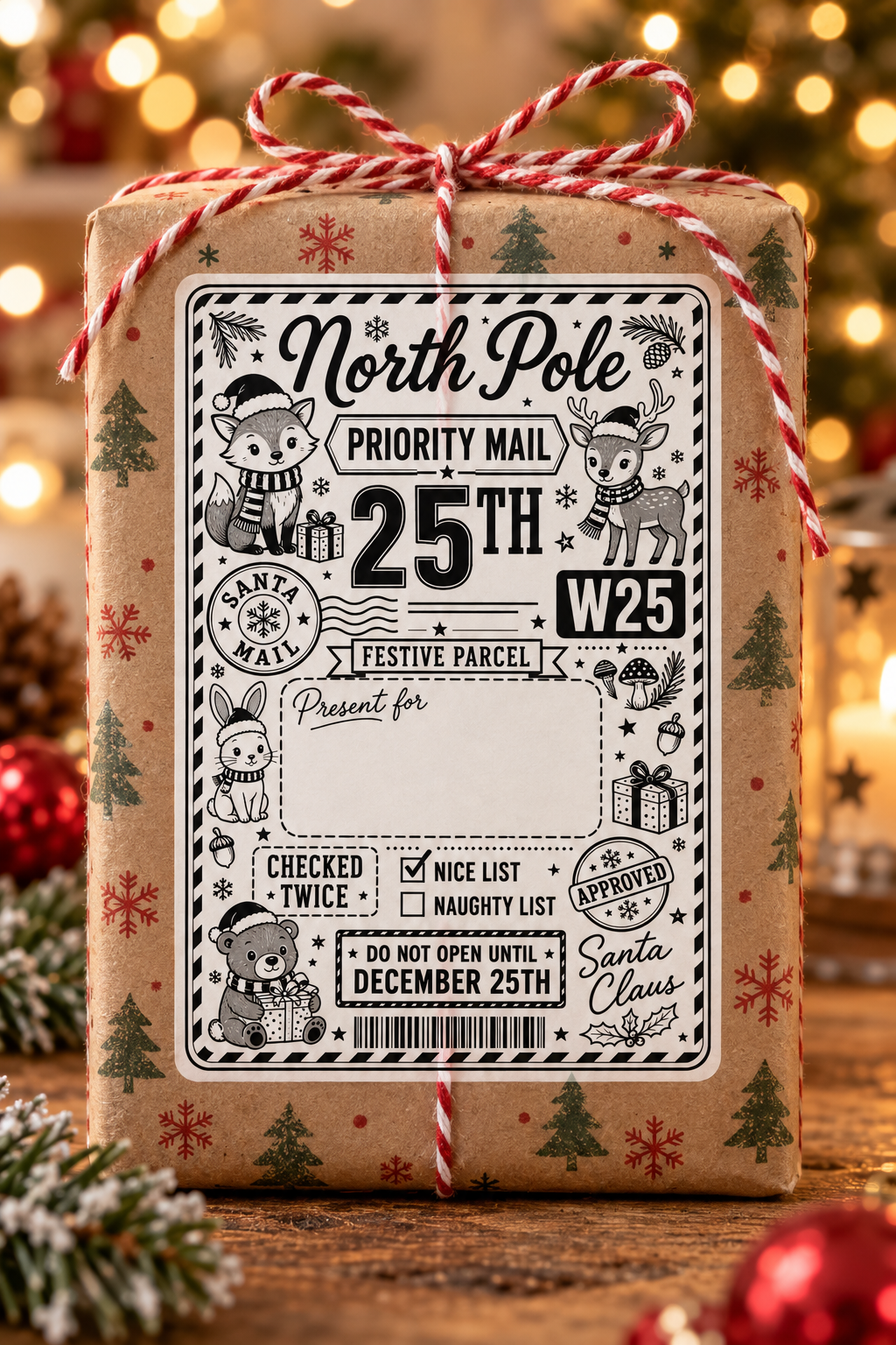 Personalised Christmas Post Labels – 20 Designs
