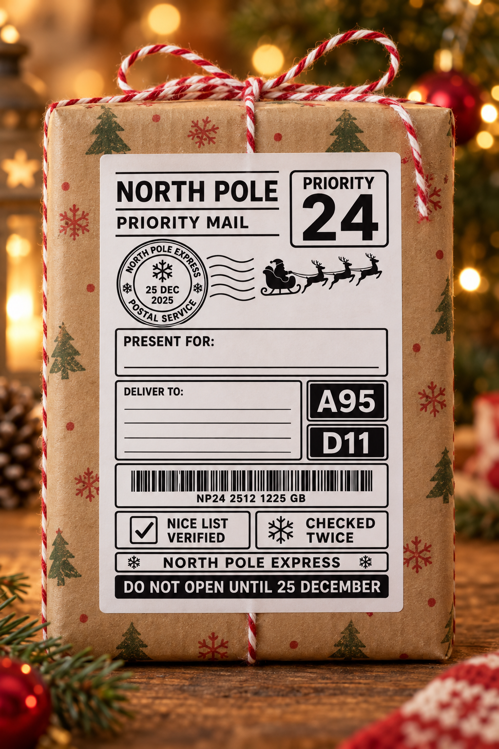 Personalised Christmas Post Labels – 20 Designs