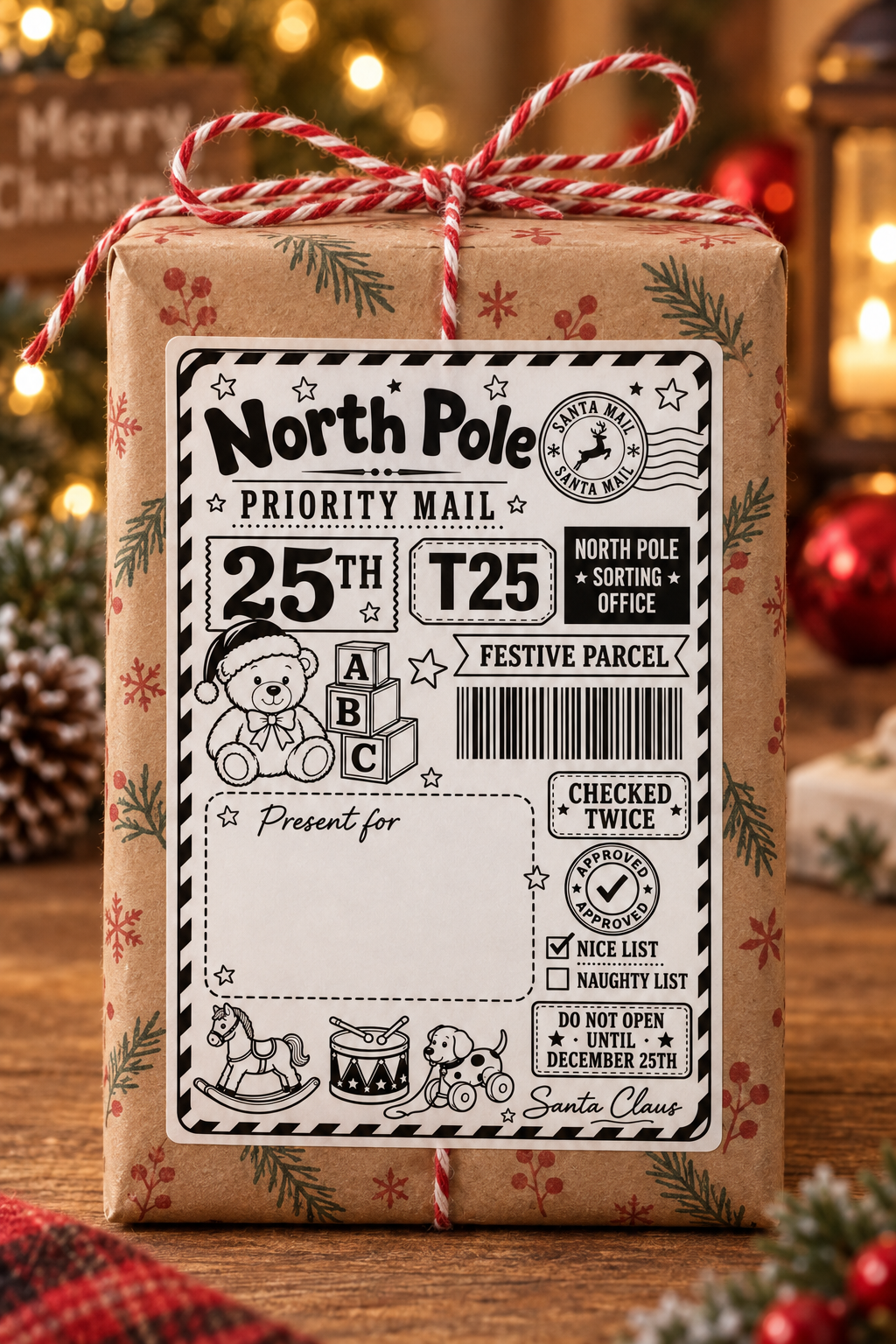 Personalised Christmas Post Labels – 20 Designs