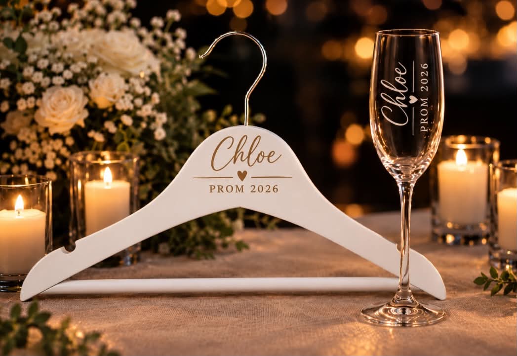 Personalised Prom Glass & Hanger