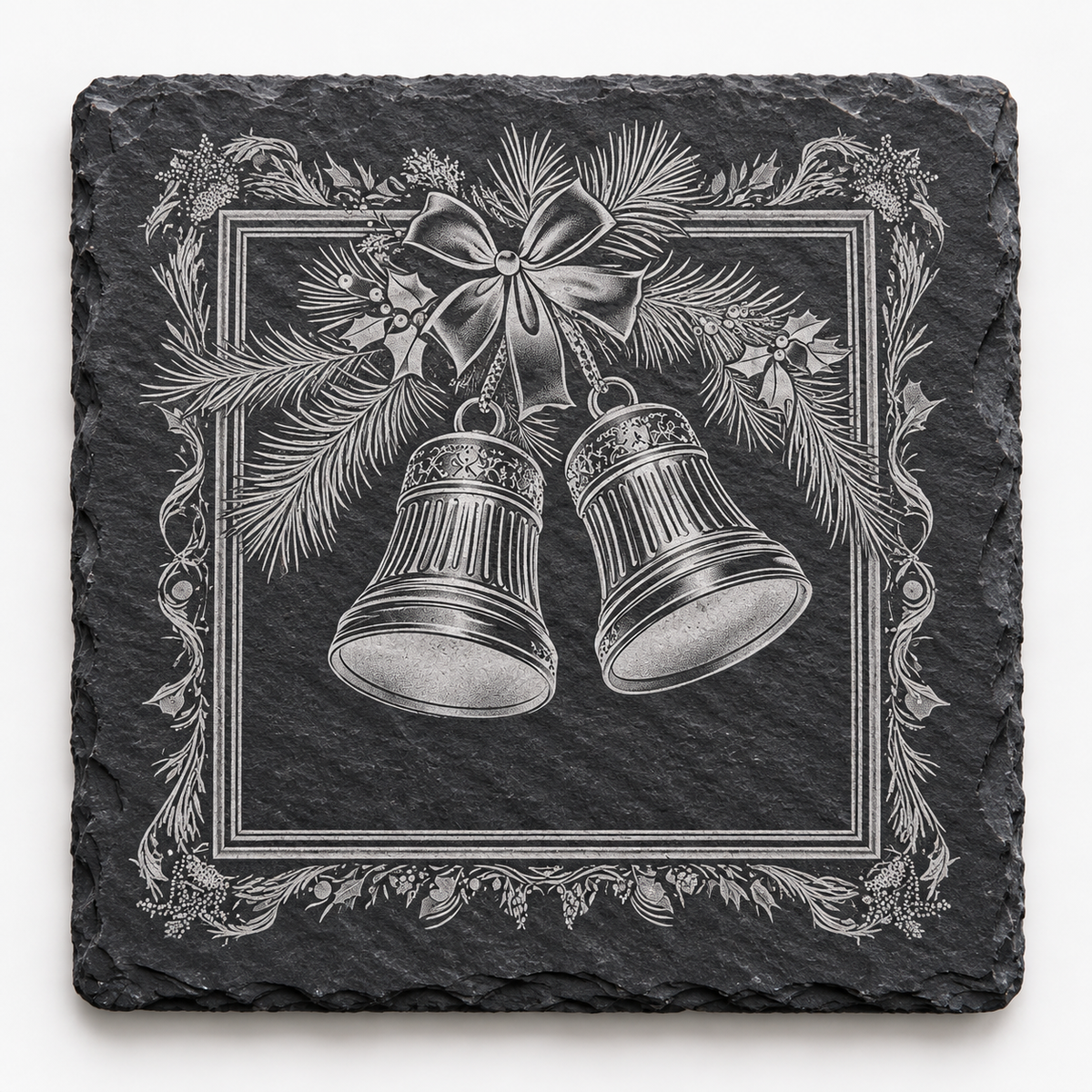 Christmas Bells Slate Coaster