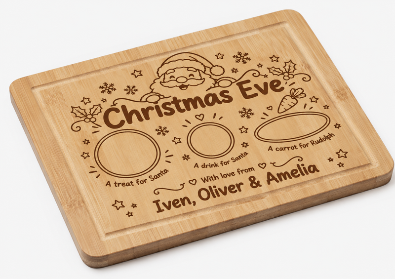 Cute Santa personalised Christmas Eve board
