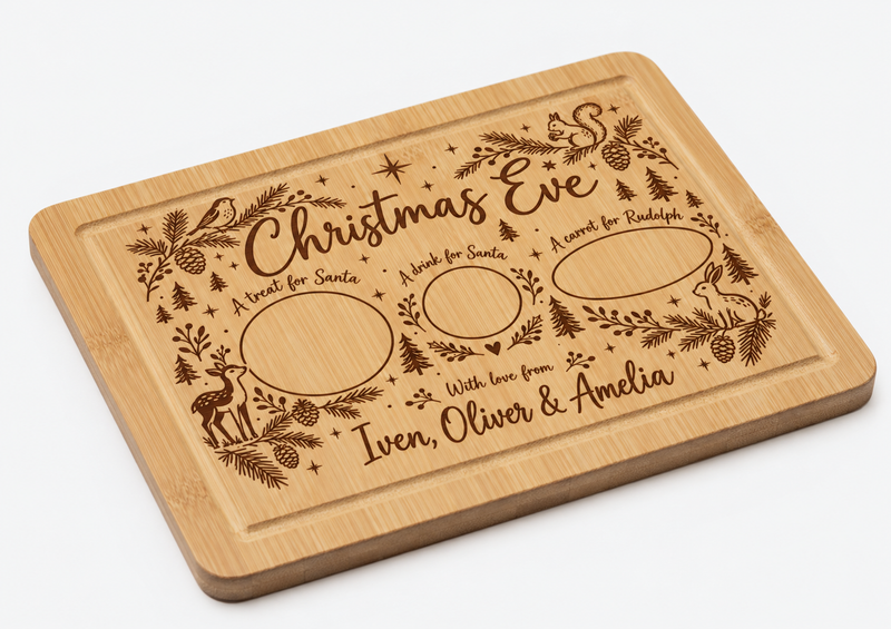 Woodland Christmas personalised Christmas Eve board