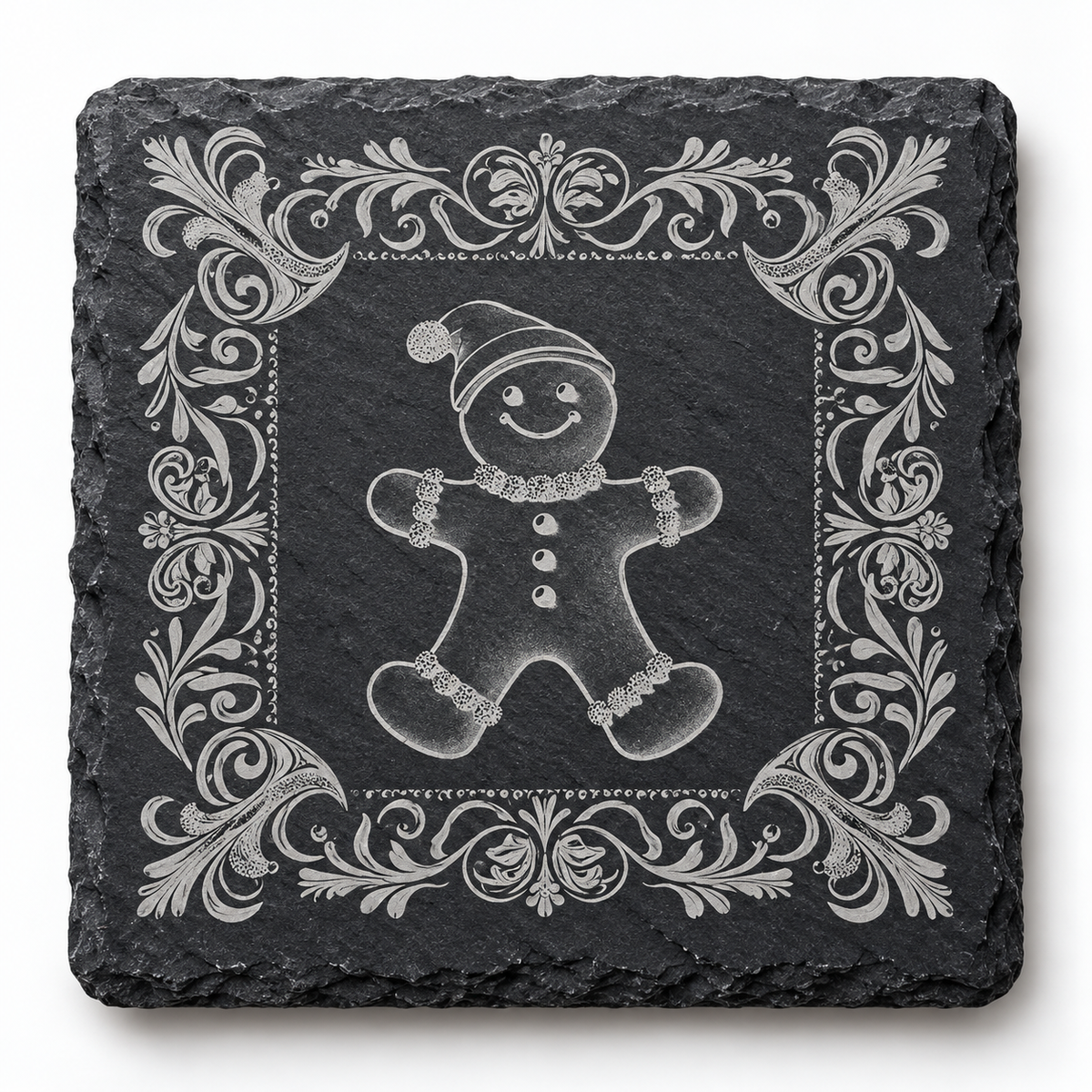 Gingerbread Christmas Slate Coaster