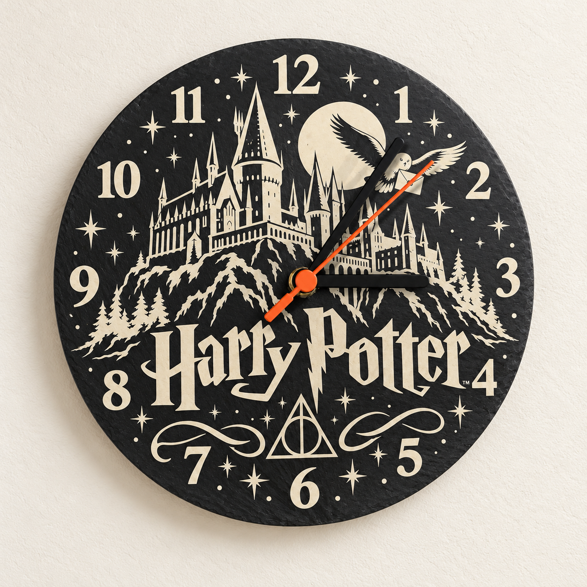 Harry Potter engraved slate clock