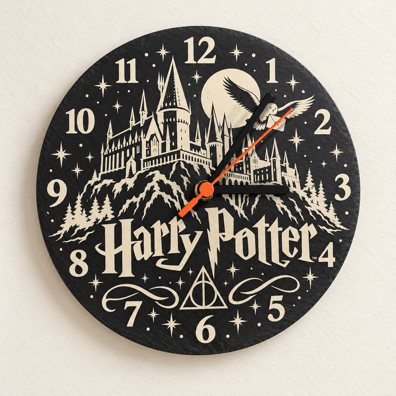 Harry Potter engraved slate clock