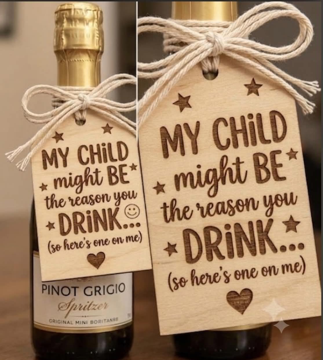 Personalised Wooden Bottle Gift Tag