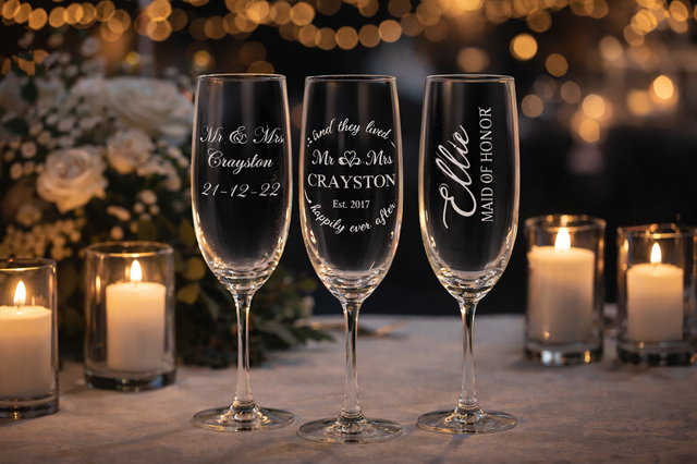 🥂 Personalised Wedding Champagne Flutes