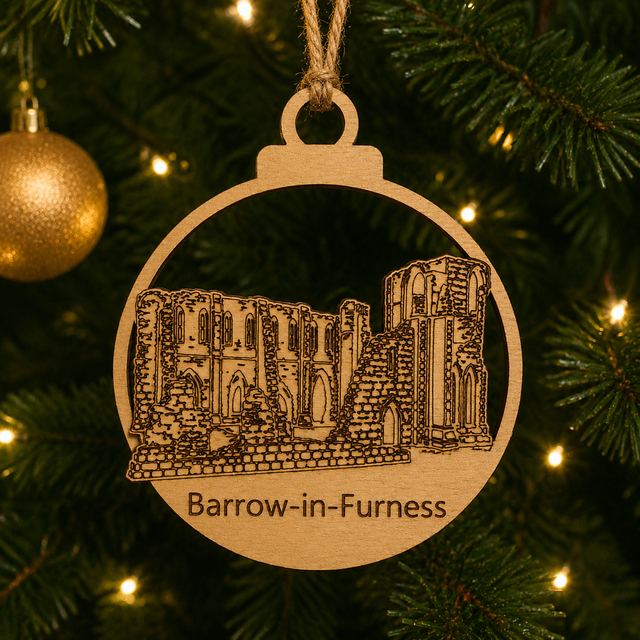 Personalised Barrow-in-Furness Christmas Tree Decoration