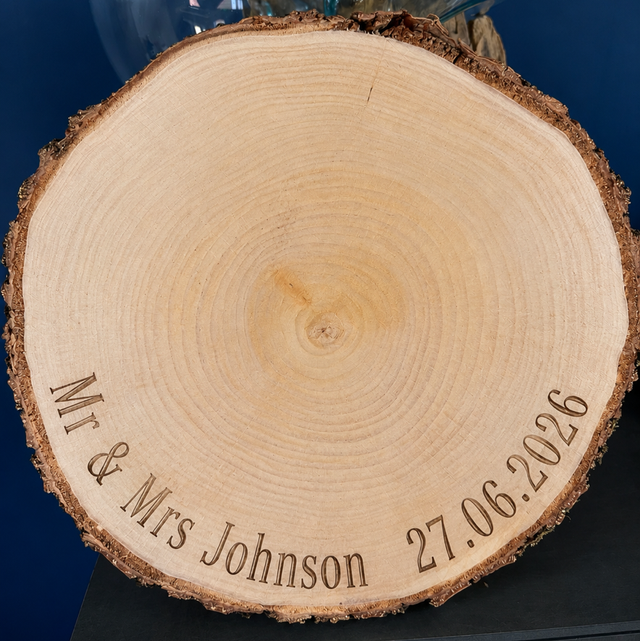 Personalised Rustic Wooden Cake Stand