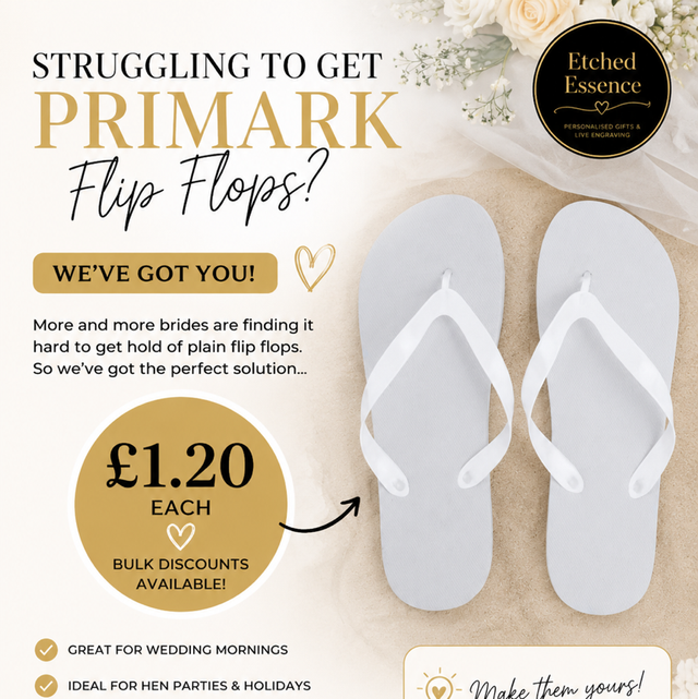 White Wedding Flip Flops