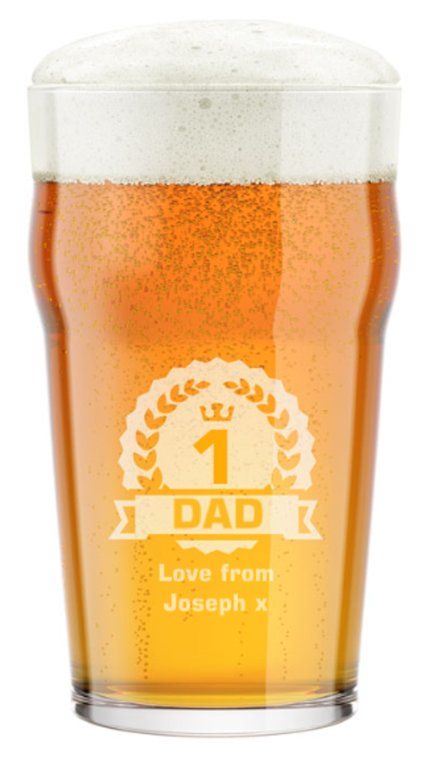 Personalised Fathers Day Engraved Pint Glass 🍺