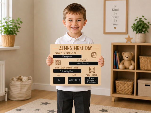 Personalised First Day Chalkboard Sign