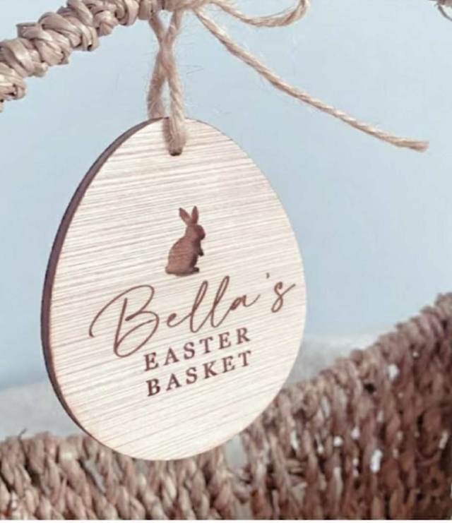 Personalised Wooden Easter Basket Tag 🐰🥚