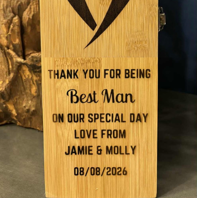 Personalised Engraved Wedding Wine Bottle Case