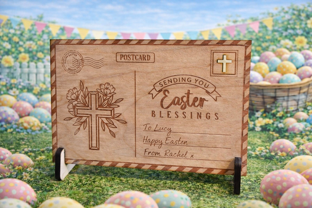Personalised Easter Blessings Wooden Postcard ✝️🌸