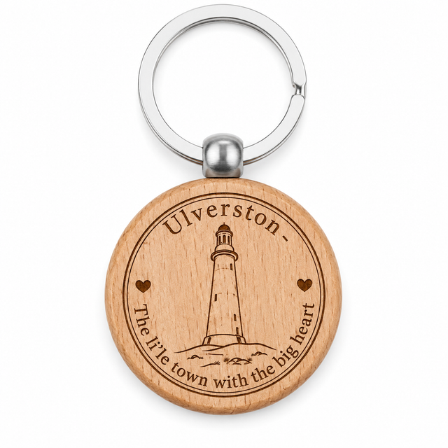 Ulverston Wooden Keyring – The Li’le Town with the Big Heart