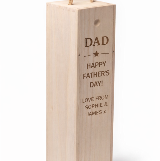 Personalised Engraved Wine Bottle Box 🍷