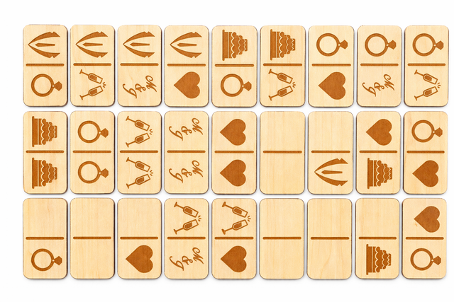 Wedding Dominoes – Engraved Wooden Table Game & Favours