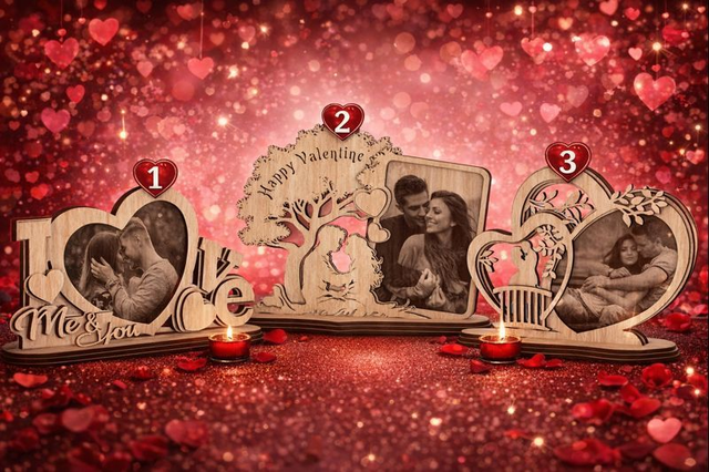 💕 Personalised Valentine’s Engraved Photo Display 💕