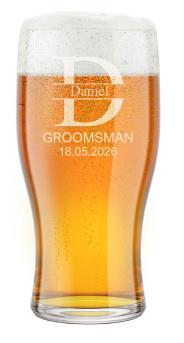 Personalised Wedding Engraved Pint Glass 🍺