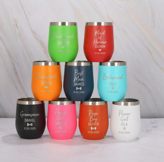 Personalised Wedding Party Insulated Cup (350ml)