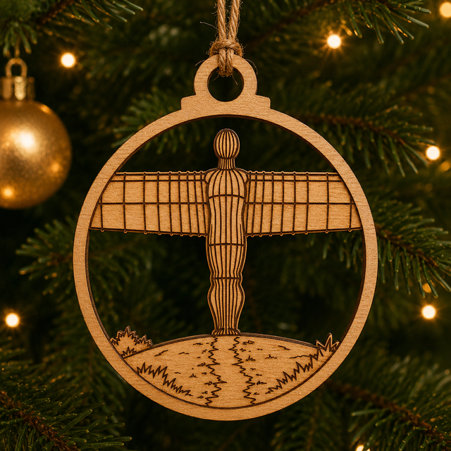 Personalised Angel of the North Christmas Tree Decoration