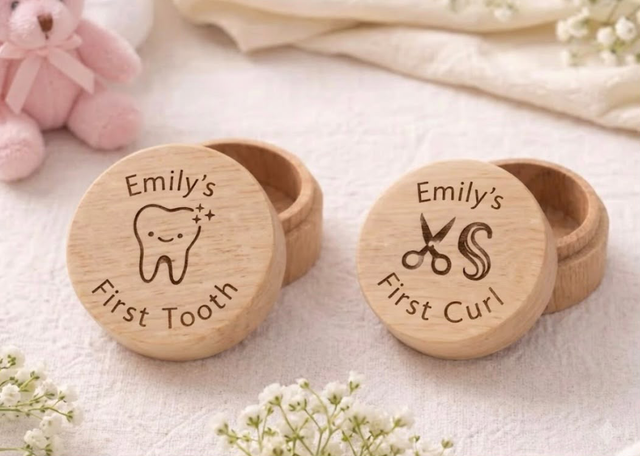 Personalised First Tooth & First Curl Keepsake Boxes