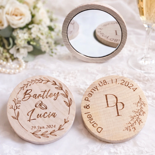 Personalised Wedding Pocket Mirrors