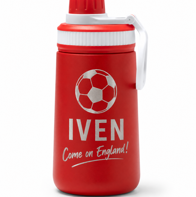 Personalised England Football Water Bottle – 350ml 🏴⚽