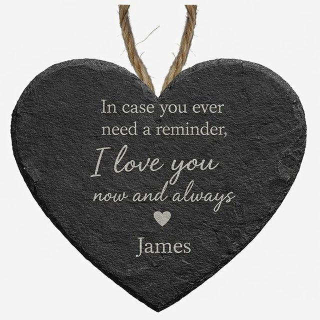 Personalised Engraved Slate Heart – “A Little Reminder”