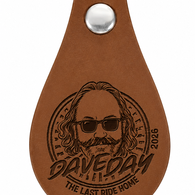 Dave Day 2026 Engraved Leather Keyring 🔑🏍️