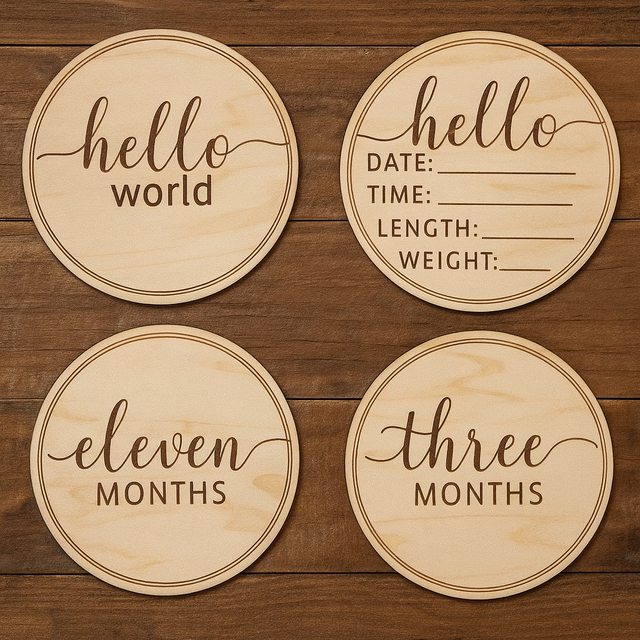 12 Months Baby Milestone Discs