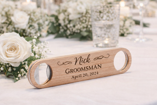 Personalised Wooden Bar Blade Bottle Opener 🍺🤍