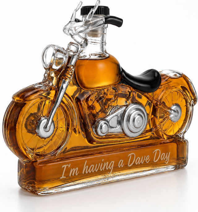 Limited Edition Dave Day Motorcycle Whiskey Decanter 🏍️🥃