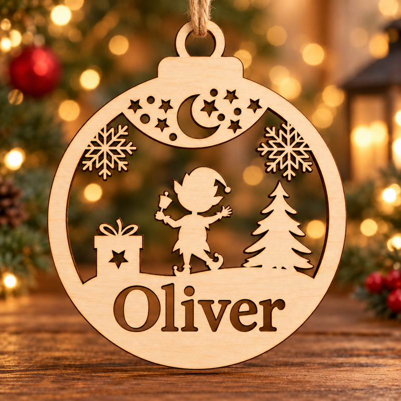 Personalised Christmas Elf Bauble