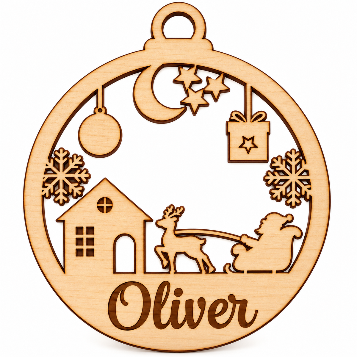 Personalised Christmas House & Sleigh Bauble